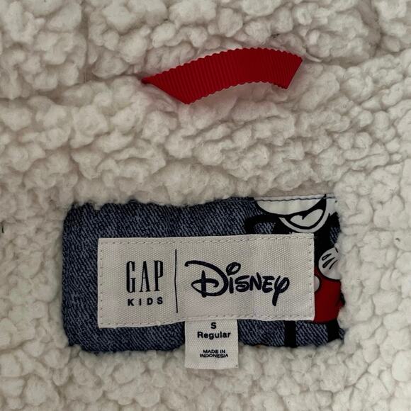 Gap Kids x Disney Mickey Mouse Hooded Sherpa Puffer Jacket Coat Blue Small (6-7) - Picture 10 of 12